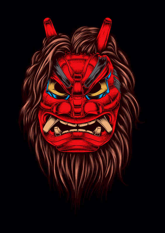 Japanese Mask | Metal Poster