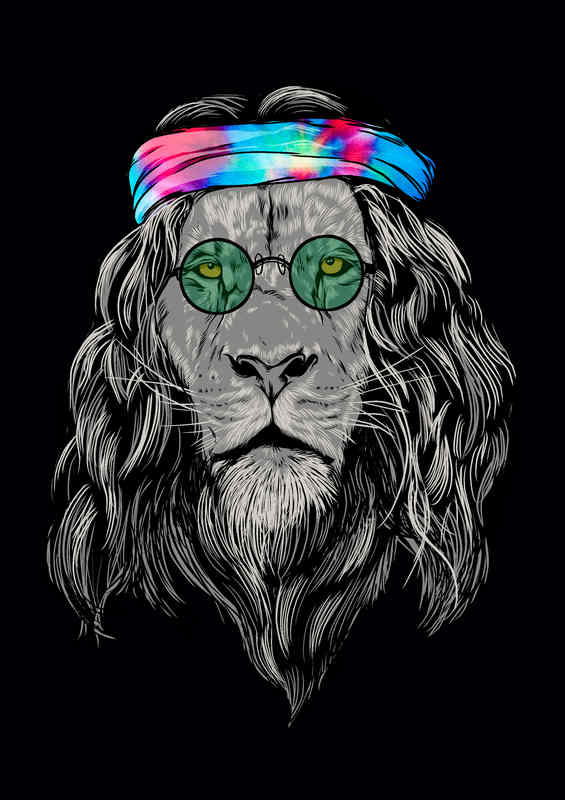 John Lennon Lion Peace Love | Poster