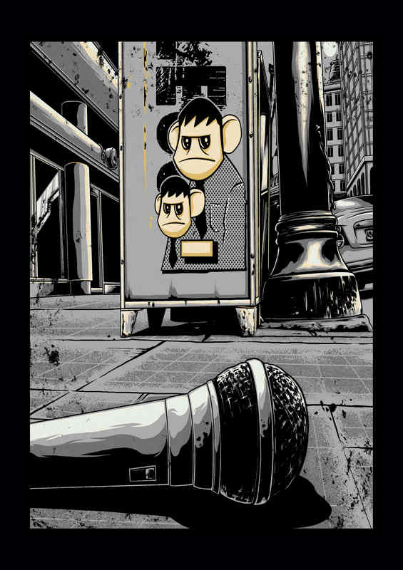 Music Monkey mike drop | Poster