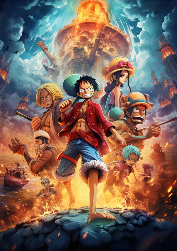 Monkey D Luffy one piece gang on the run | Poster