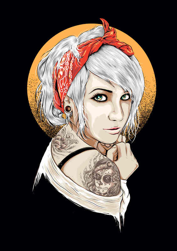Red Bandana Girl | Canvas