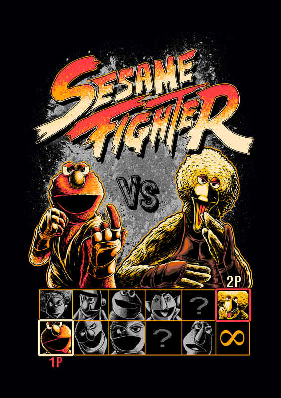 Sesame Fighter big bird and gonzo | Canvas