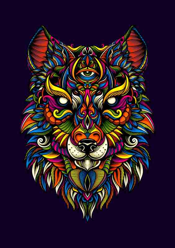 The Night Wolf Purple | Di-Bond