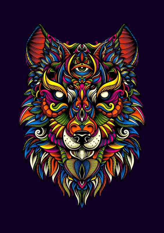 The Night Wolf Purple | Poster