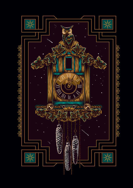 The Scientist Owl clock | Metal Poster