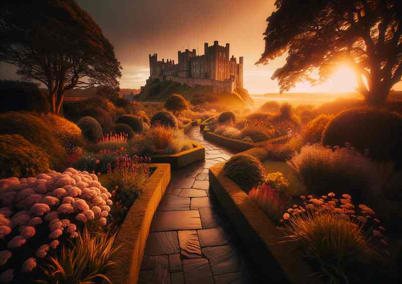 Bamburgh Castle Sunset Light Enhancer | Di-Bond