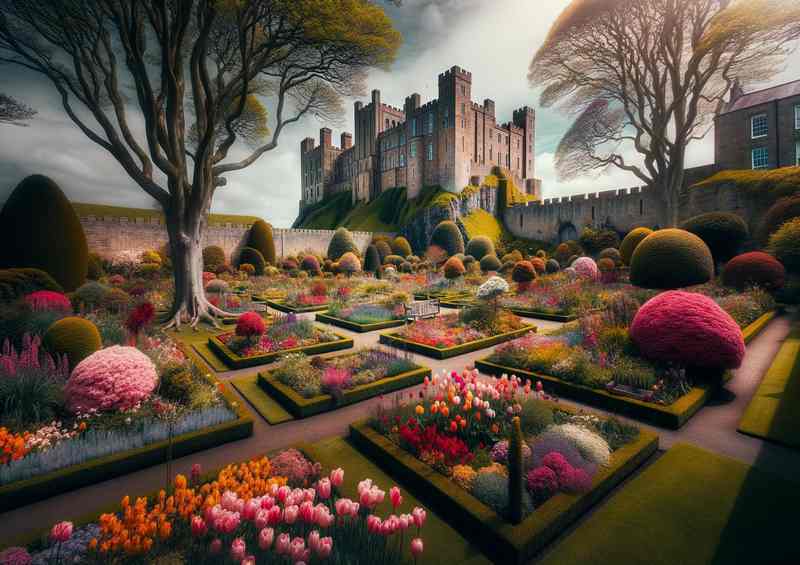 Bamburgh Castle Gardens Spring Bloom Poster