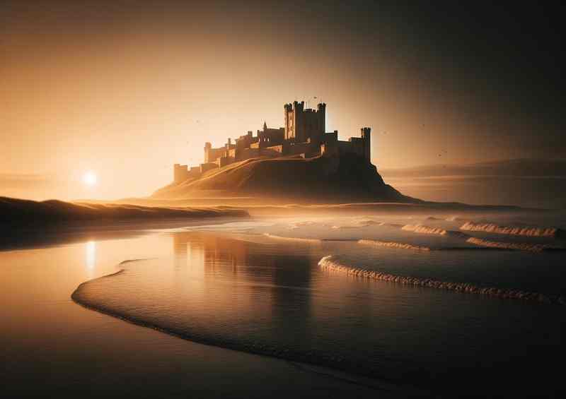 Bamburgh Castle at Dawn | Metal Poster
