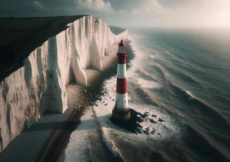 Beachy Head Lighthouse - Red & White Striped | Di-Bond