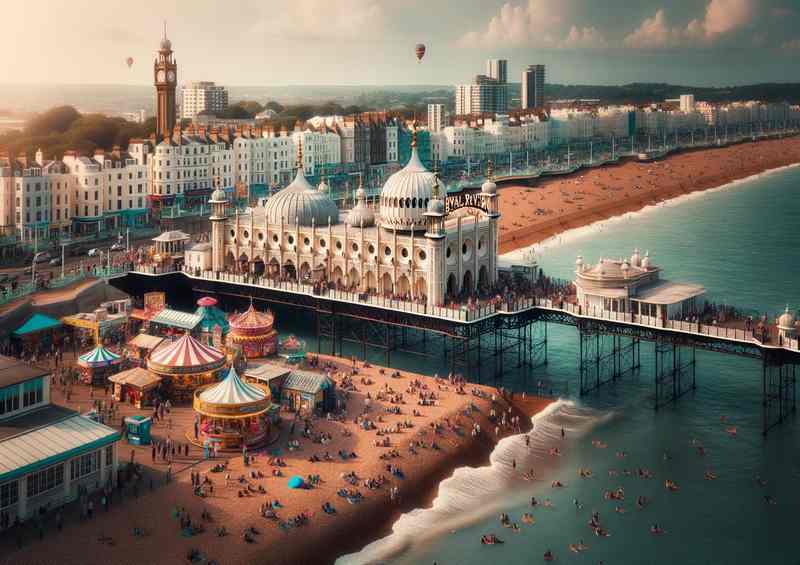 Bohemian Beachfront Photo of Brighton East Sussex | Metal Poster