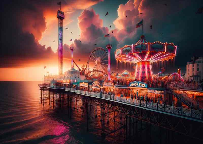 Brighton Pier Seaside | Metal Poster