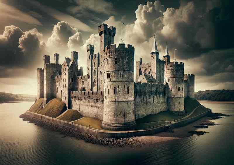 Caernarfon Castle Gwynedd Historic Fortified Walls | Poster