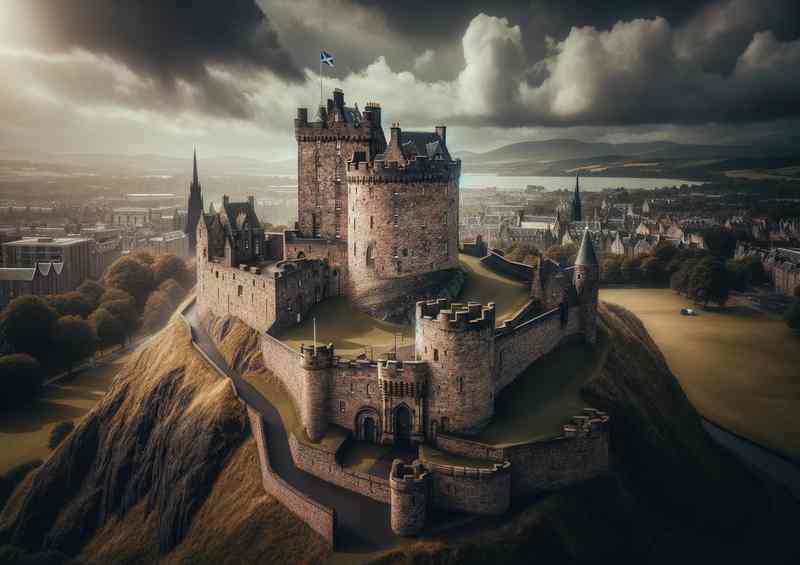 Castle Edinburgh medieval fortress with its tower house | Poster