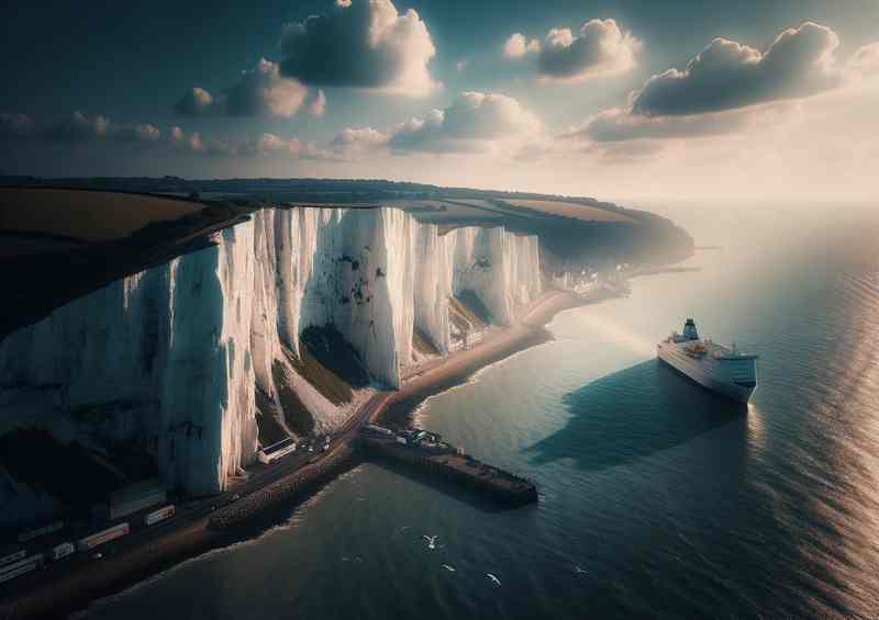 Coastal Wonder Cliffs of Dover in Kent iconic | Poster