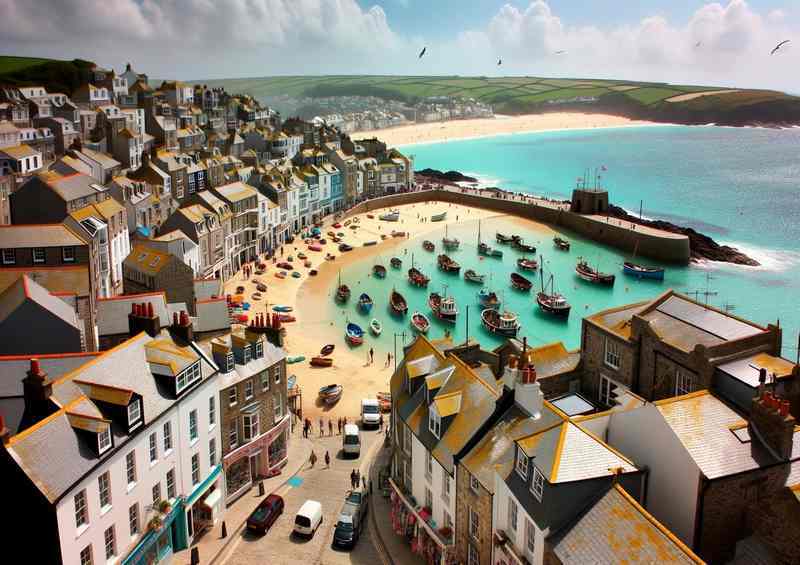 Cornish Gem St Ives in Cornwall The towns sandy beaches | Poster