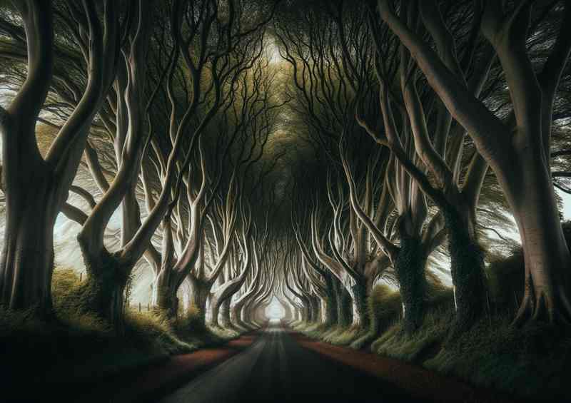 Dark Hedges Enchanted Tree Lined Road Metal Poster