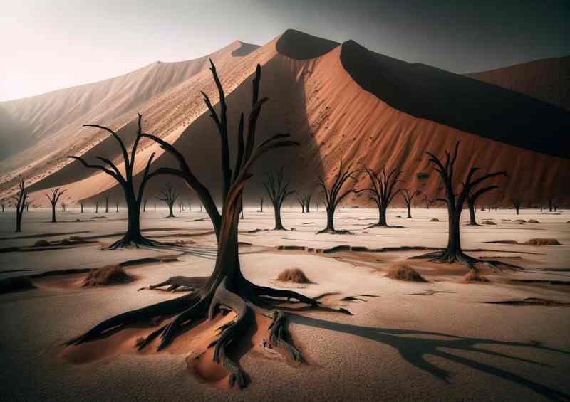 Deadvlei Pan Poster: Ancient Trees & Towering Dunes