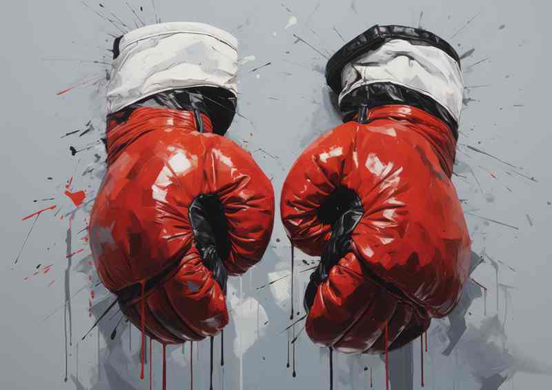 A nice pair of boxing gl;oves painted art style | Canvas