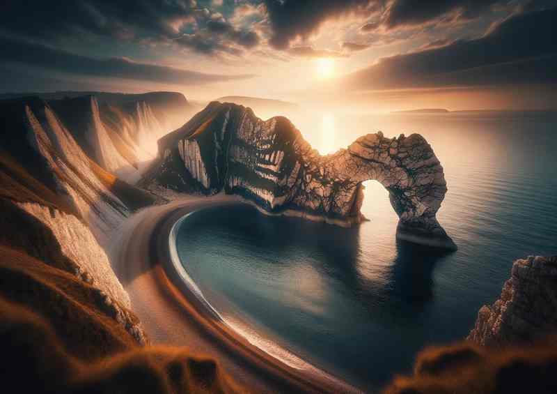 Durdle Door Dorset Iconic Limestone Arch Over Tranquil Waters | Poster