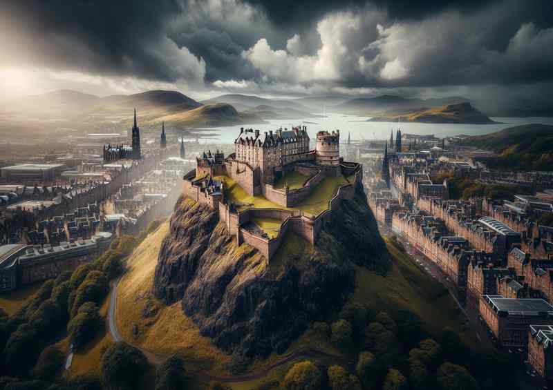 Edinburgh Castle Highlands Panorama | Metal Poster