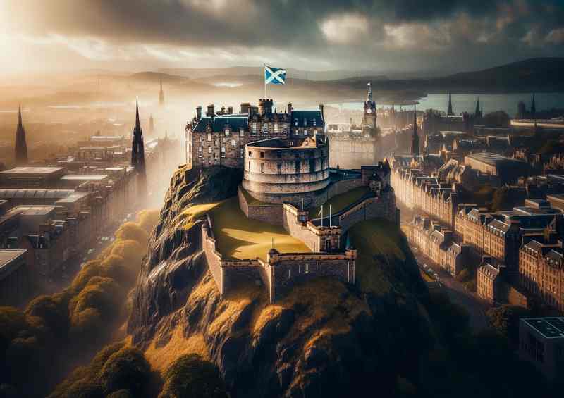 Edinbg Majesty Edin Cstl perched atop Castle Rock - Scotland (Di-Bond)