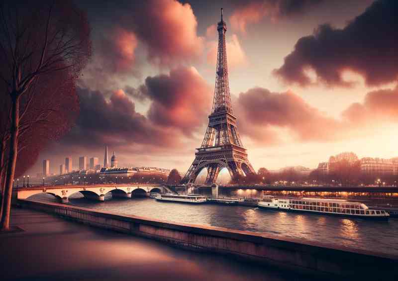 Eiffel Tower Metal Poster - Symbol of Love & Romance
