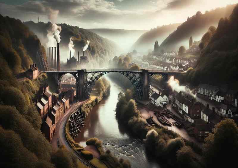 Ironbridge Gorge with Historic Iron Bridge Poster