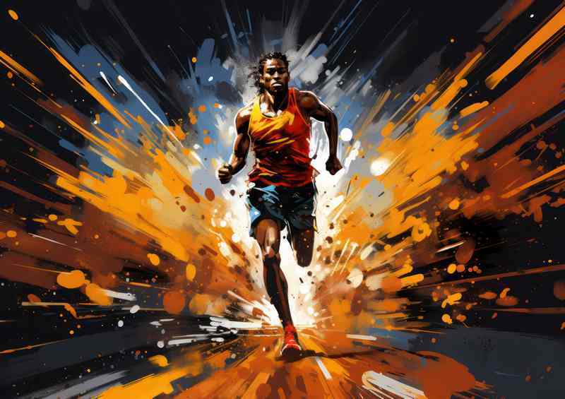 Abstract or a runner running on the track | Poster