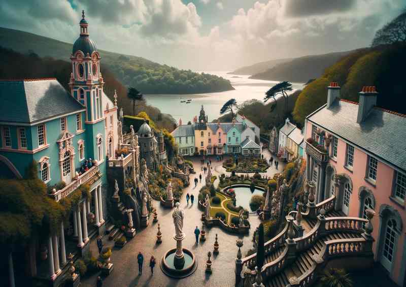 Ital-Beauty in Wales Portmeirion Painted Buildings Canv