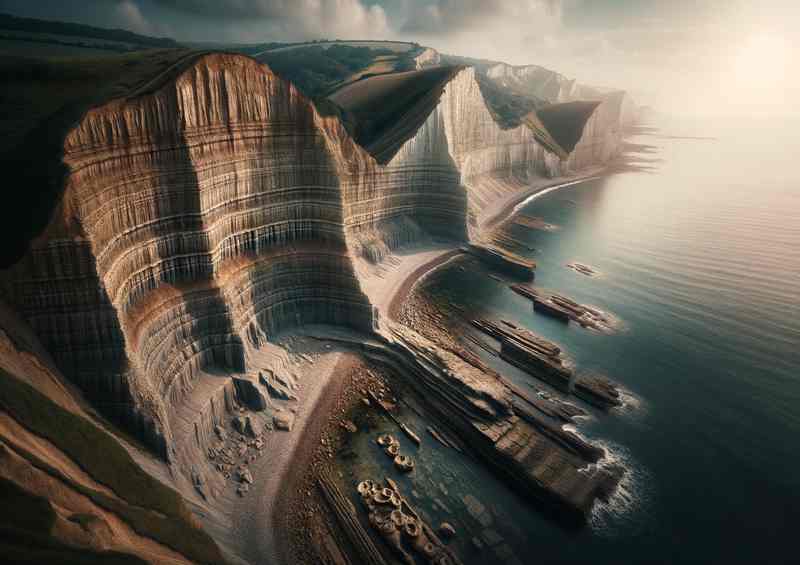 Jurassic Coast Devon Teeming with Fossil Secret | Metal Poster