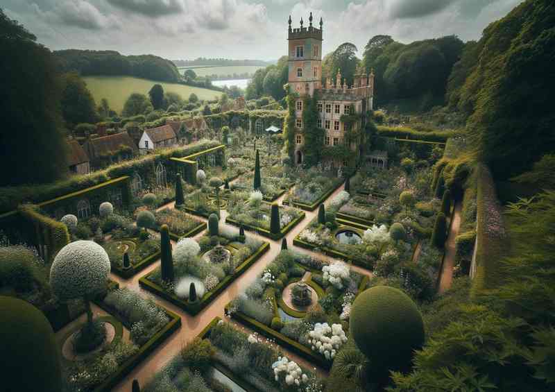 Kents White Garden Poster | Sissinghurst Castle Garden