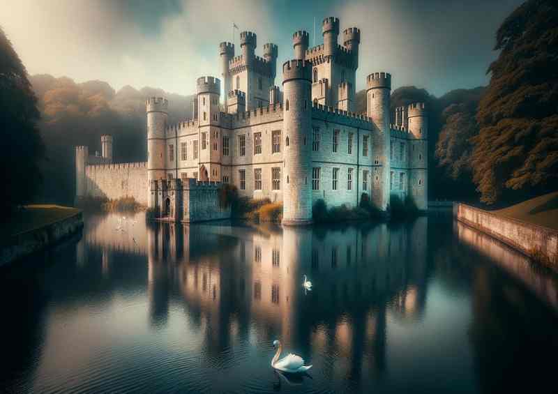 Leeds Castle Kent Fairytale Fortress | Serene Moat Canvas