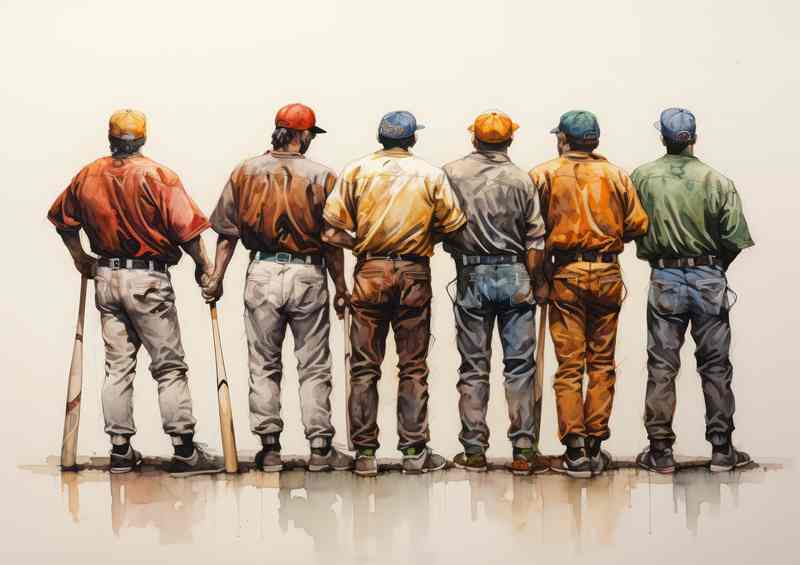 Baseball players lined up to pitch | Canvas