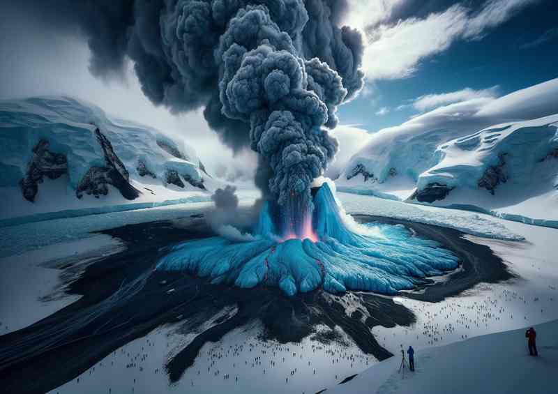 Erebus Volcano: Blue Lava Canvas