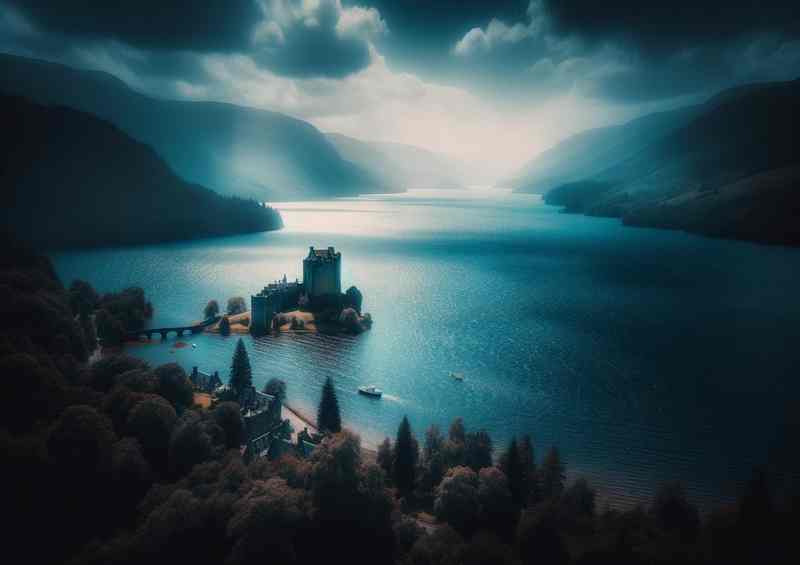 Mystery Beneath the Surface Loch Ness The deep blue waters | Poster