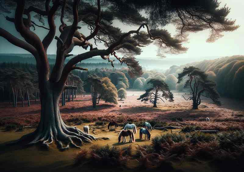 New Forest Hampshire A serene landscape of ancient woodlands | Di-Bond
