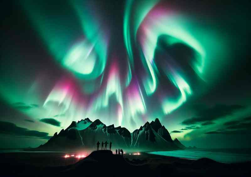 Icelandic Ethereal Dance of Colors Metal Poster