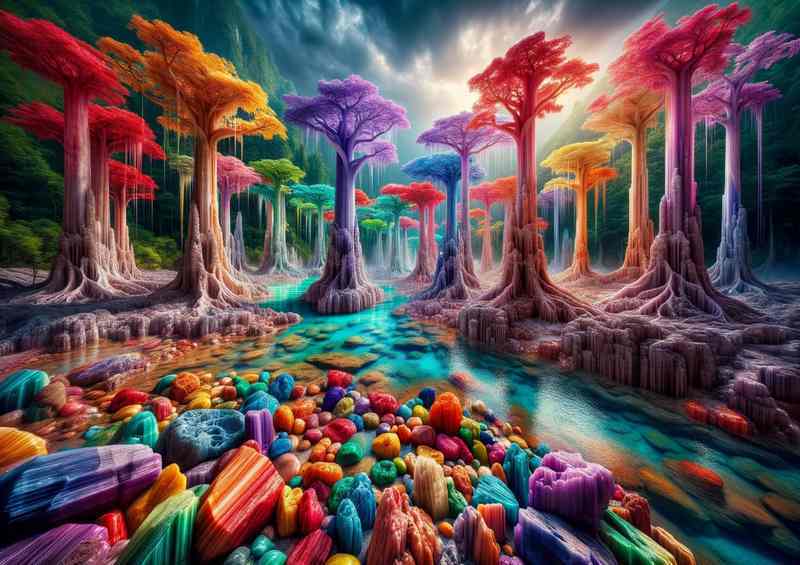 Prismstone Jungle Colorful Wilderness | Metal Poster