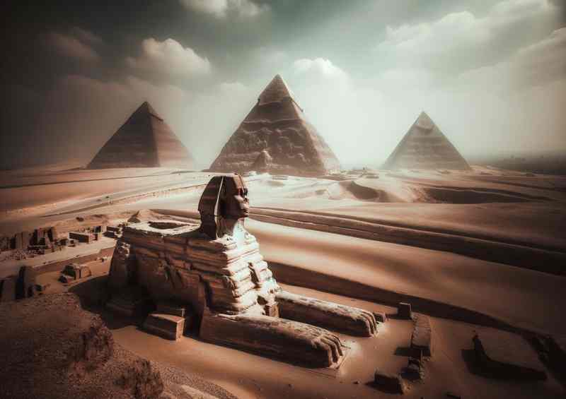 Giza Pyramids Timeless Wonders Metal Poster