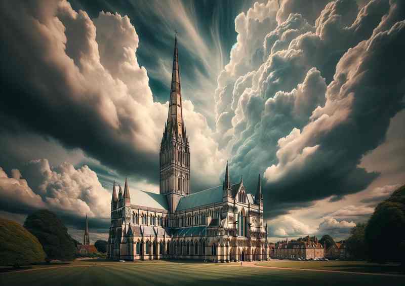 Salisbury Cathedral Spire Metal Poster