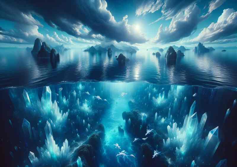 Sapphire Sea Crystal Waters | Reflective Dreams | Canvas