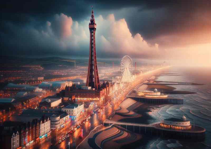 Seaside Attraction Blackpool Tower | Metal Poster