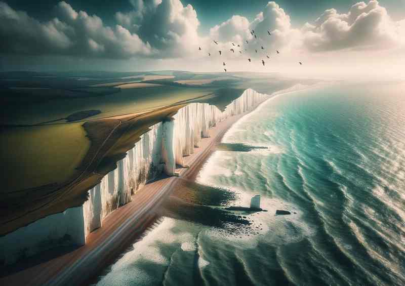Sussex White Cliffs | Di-Bond, Overlooking Sea