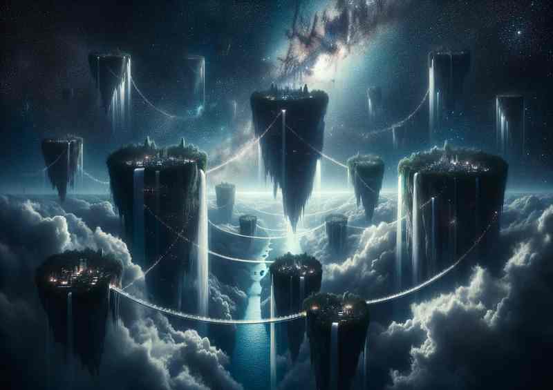 Sky Isle Celestial Archipela. Metal Poster.