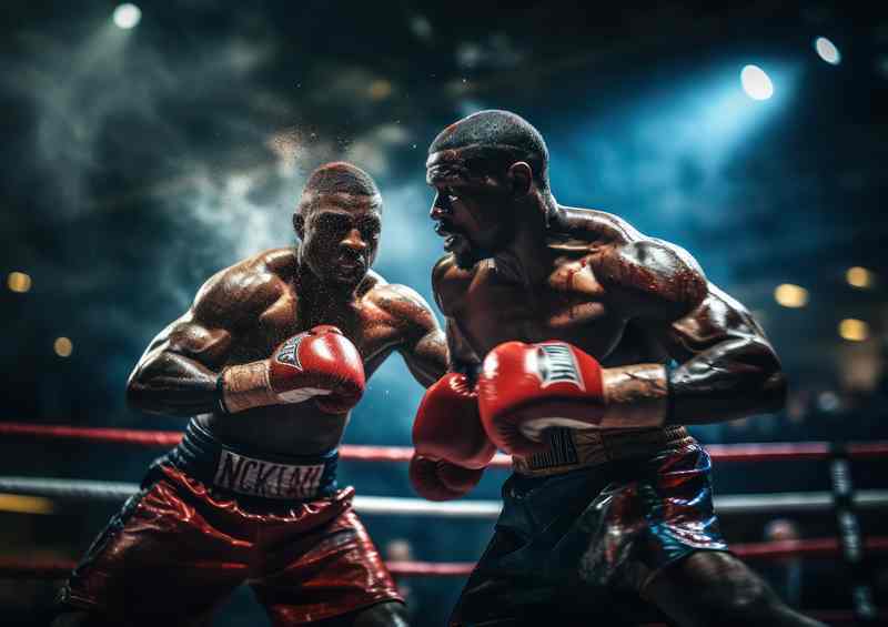 Boxers fighting in the ring with blurred background | Canvas