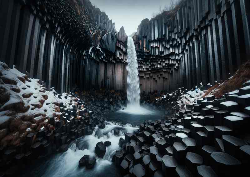 Svartifoss Basalt Columns Metal Poster