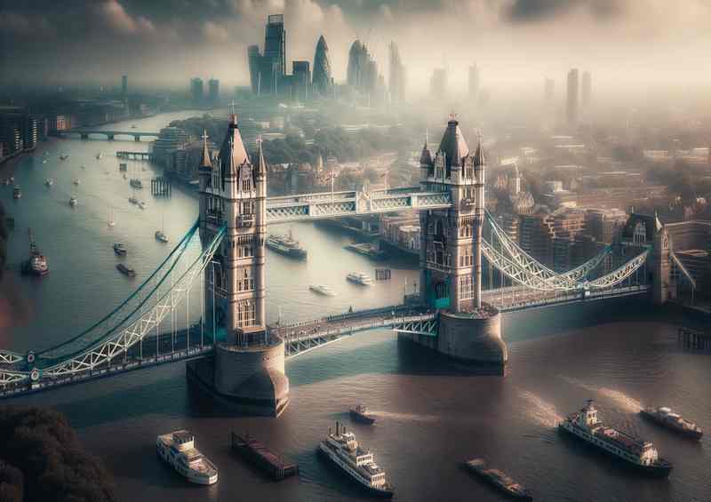 London Bridge River Poster