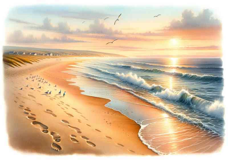 Golden Sands Watercolour Canvas