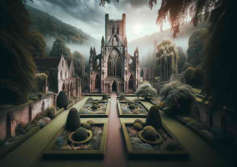 Wenlock Priory Metal Poster: Tranquil Ruins & Gardens