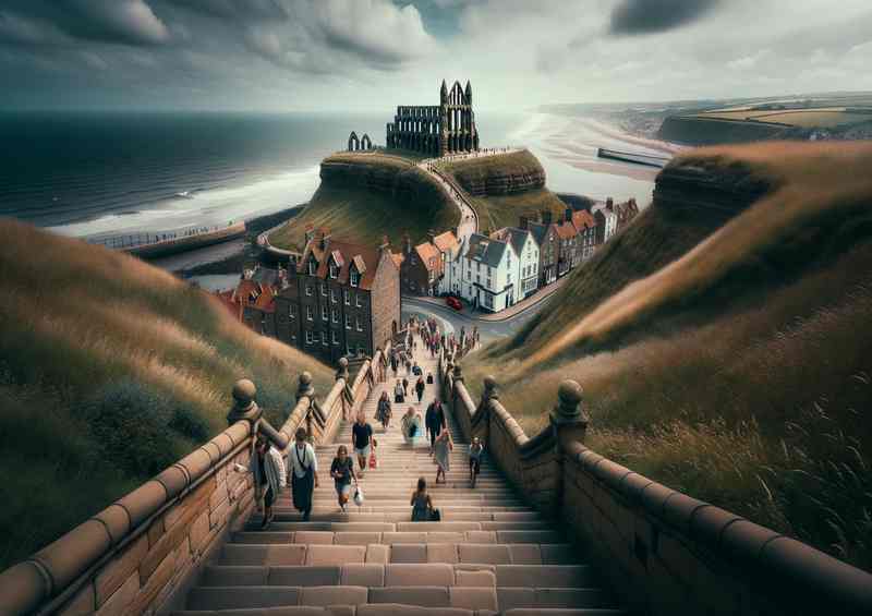 Whitbys ninety nine Steps North Yorkshire Historic Staircase | Canvas
